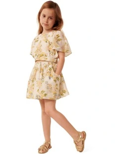 Claudia A-Line Girls Skirt in Cream