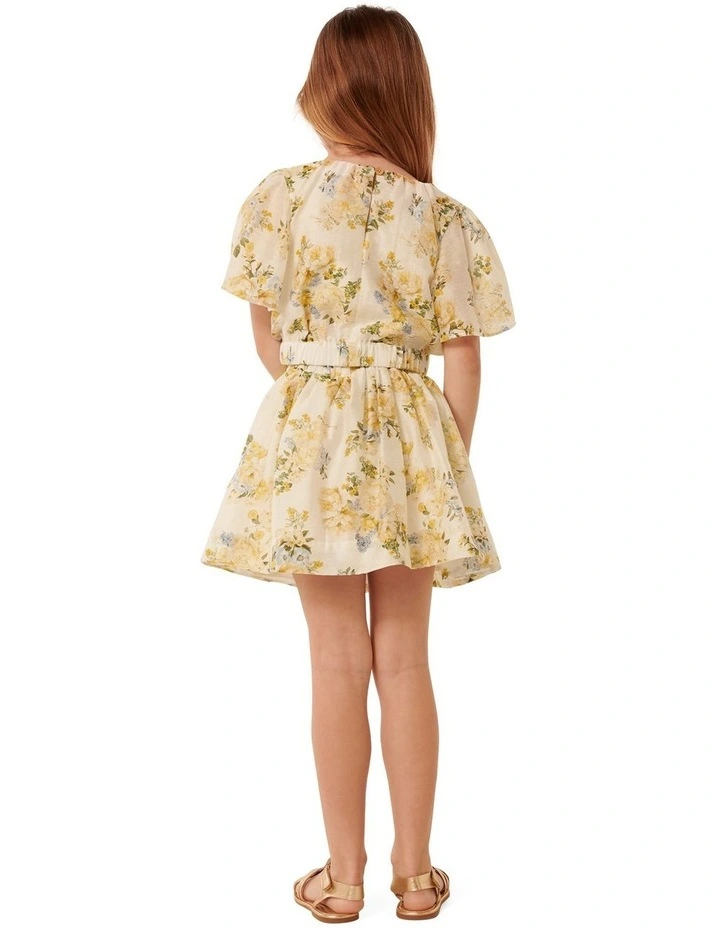 Claudia A-Line Girls Skirt in Cream image 2