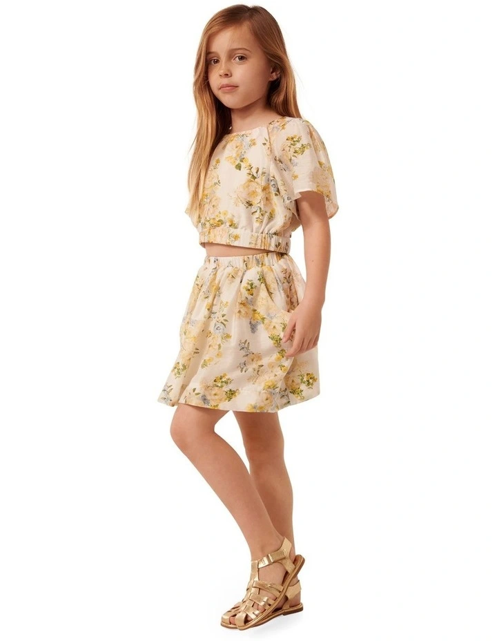 Claudia A-Line Girls Skirt in Cream image 3