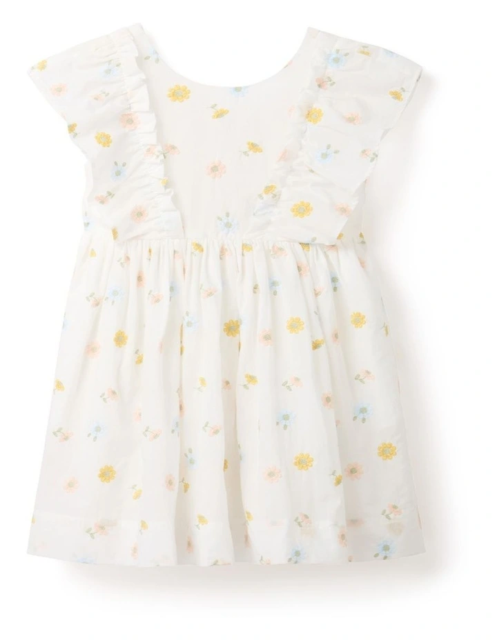Rosalie Bow Mini Dress in Cream image 6