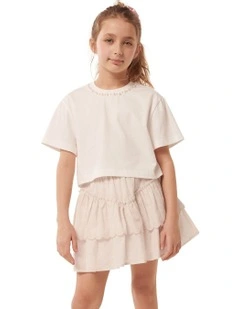 Celine Pearl Teen Tee in White
