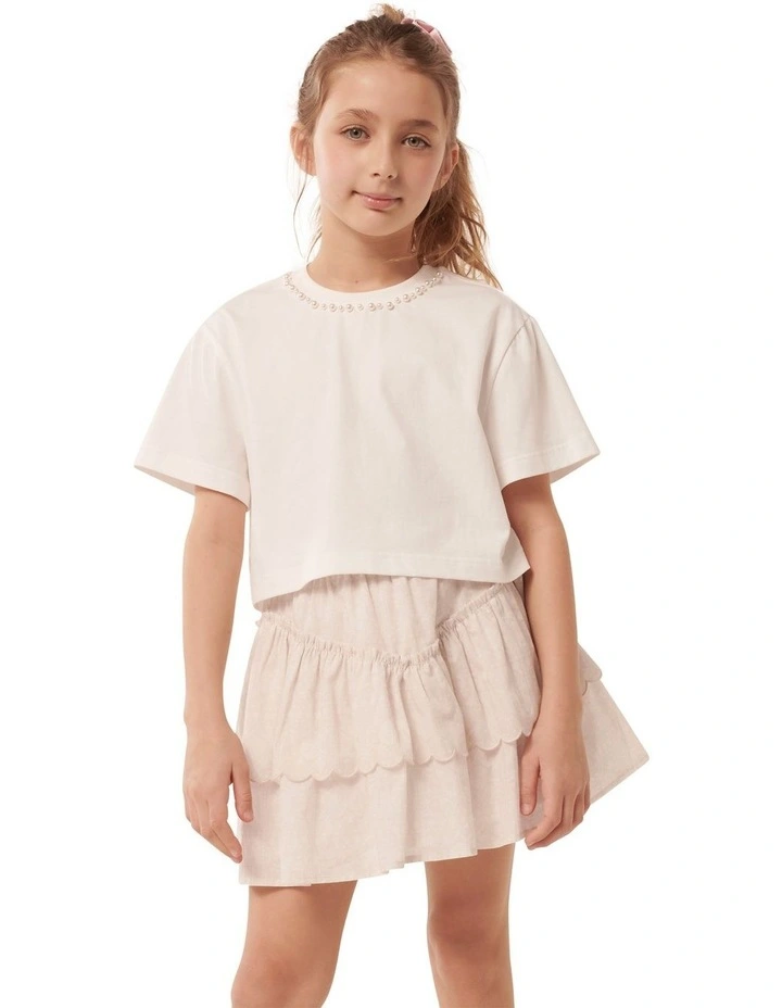 Celine Pearl Teen Tee in White image 1