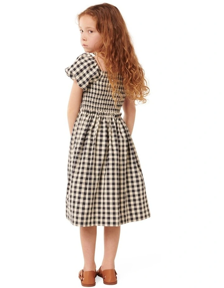 Bianca Shirred Dress in Navy image 2