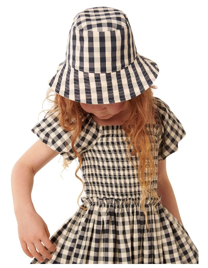 Bianca Shirred Dress in Navy image 4