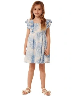 Selena Babydoll Girls Dress in Blue