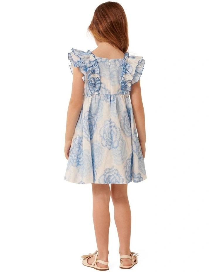 Selena Babydoll Girls Dress in Blue image 2