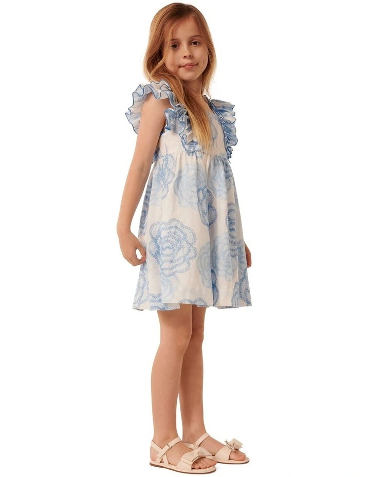 Selena Babydoll Girls Dress in Blue image 3