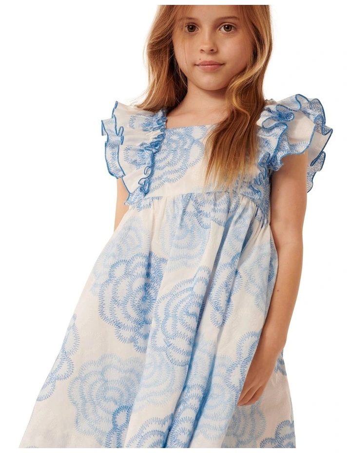 Selena Babydoll Girls Dress in Blue image 4