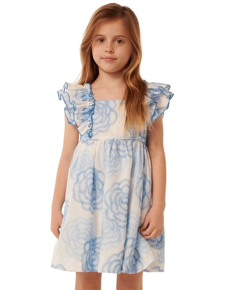 Selena Babydoll Girls Dress in Blue image 5