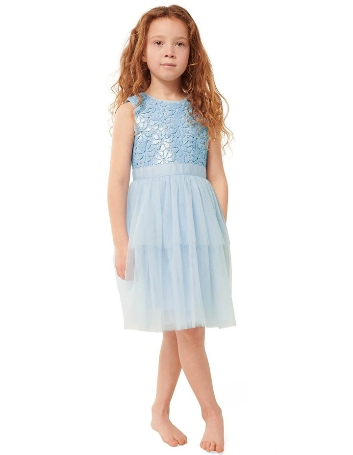 Eloise Layered Tulle Dress in Blue image 1
