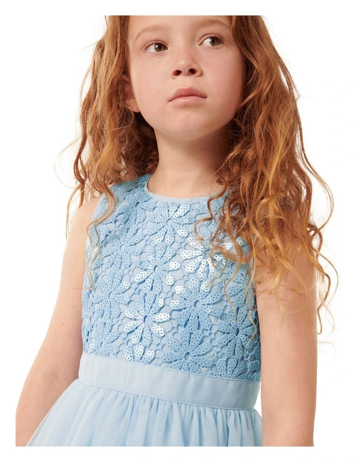Eloise Layered Tulle Dress in Blue image 4