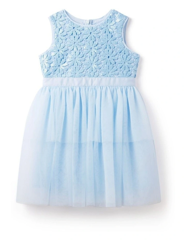 Eloise Layered Tulle Dress in Blue image 5