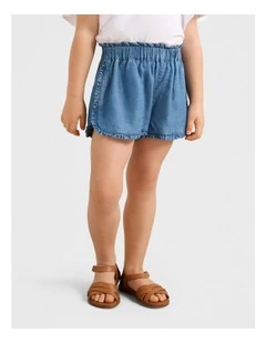 Hazel Paperbag Girls Short in Blue