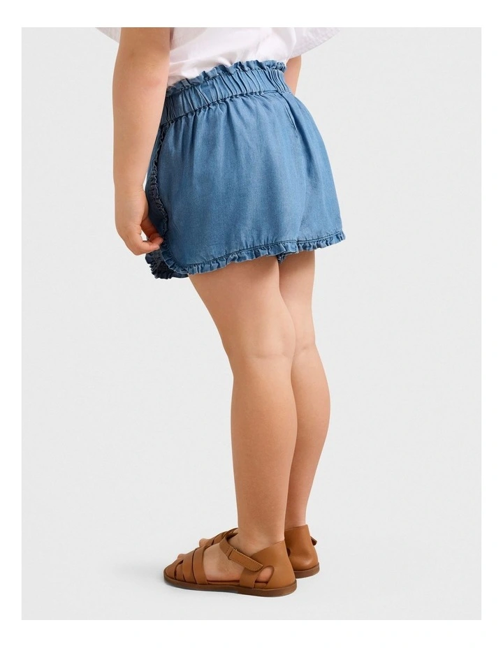 Hazel Paperbag Girls Short in Blue image 2
