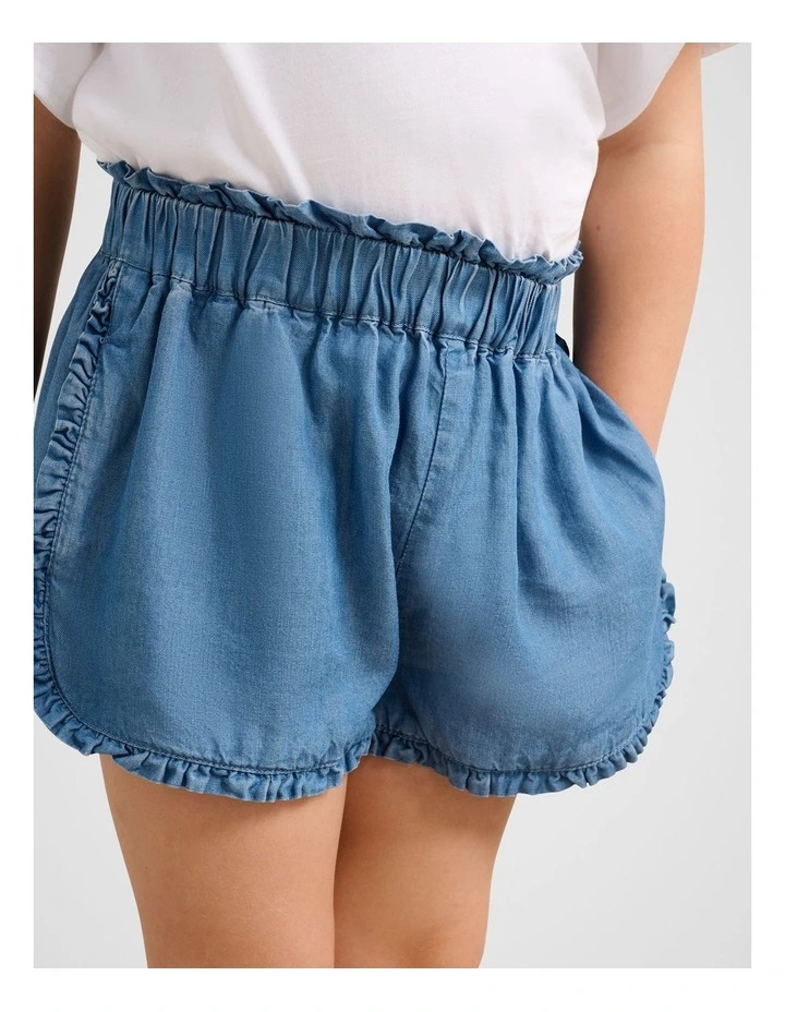 Hazel Paperbag Girls Short in Blue image 4