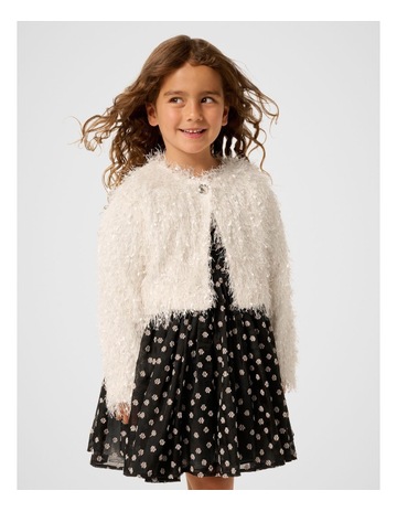 Heidi Fringe Cropped Jacket in White