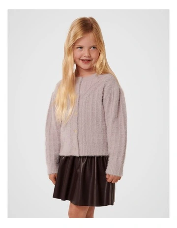 Alina Fluffy Cardigan in Lilac