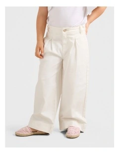 Kiera Girls Wide Leg Jeans in White