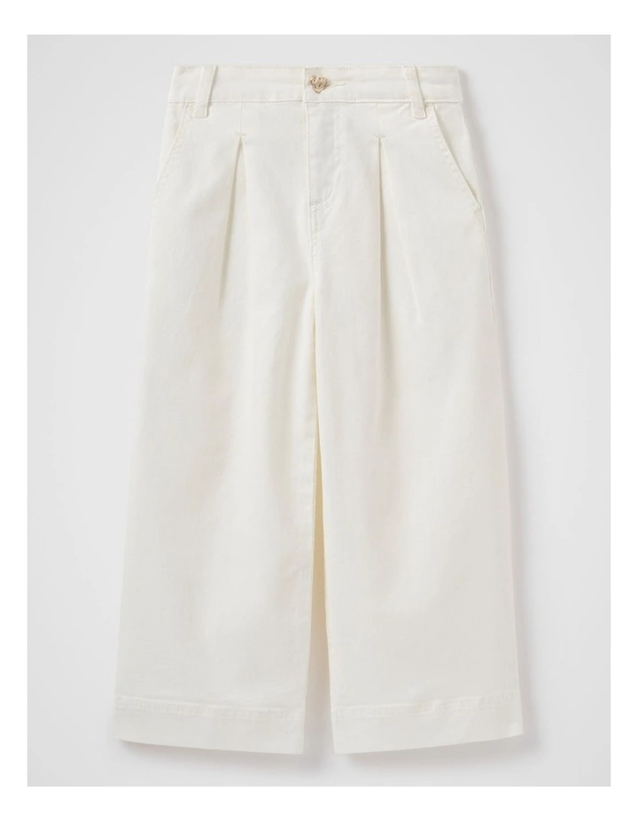 Kiera Girls Wide Leg Jeans in White image 6