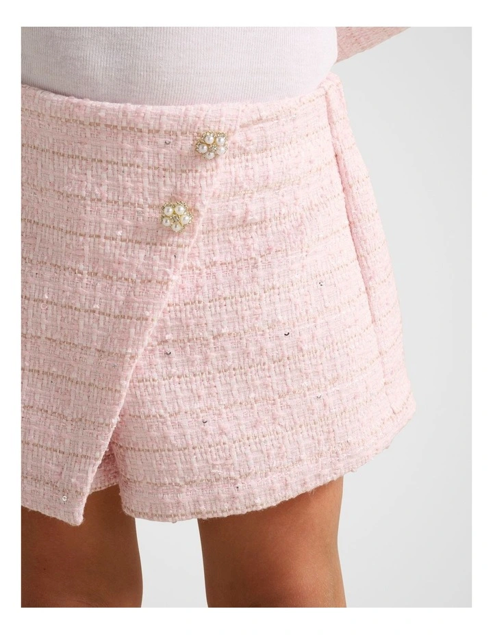 Ellie-Mae Girls Tweed Skort in Pink image 3