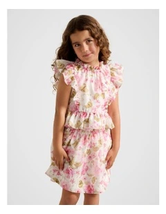 Violetta Girls Peplum Top in Multi