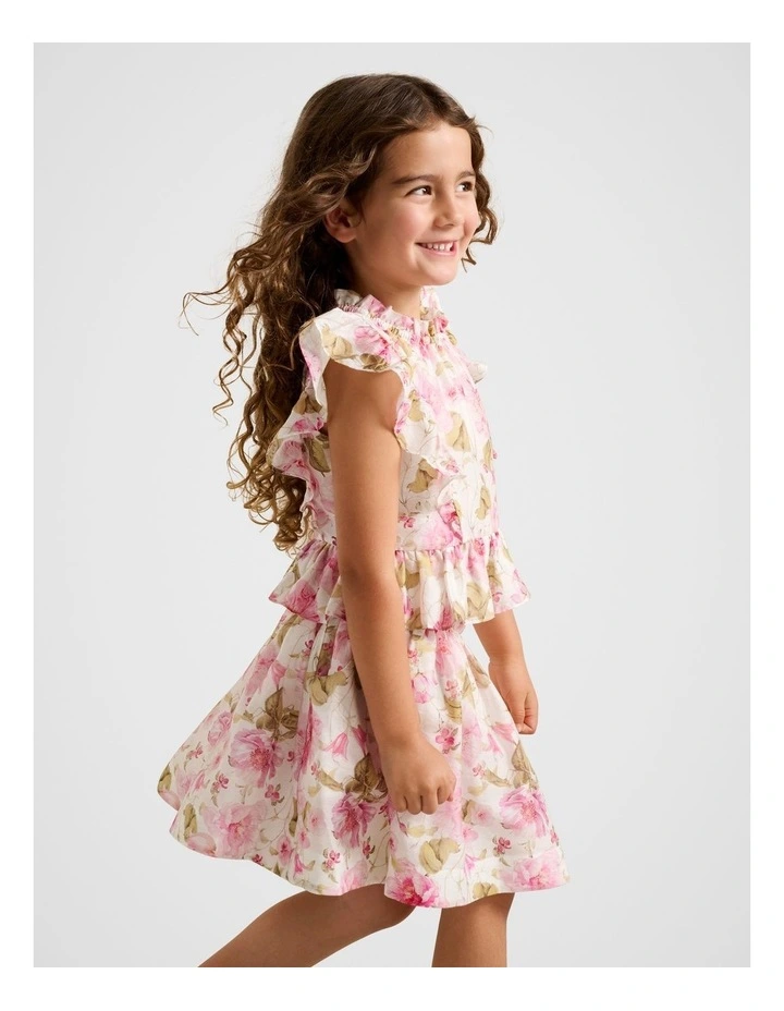 Violetta Girls Peplum Top in Multi image 3