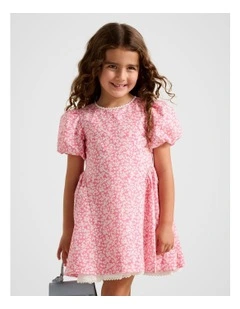 Juliette Puff Sleeves dress in Pink