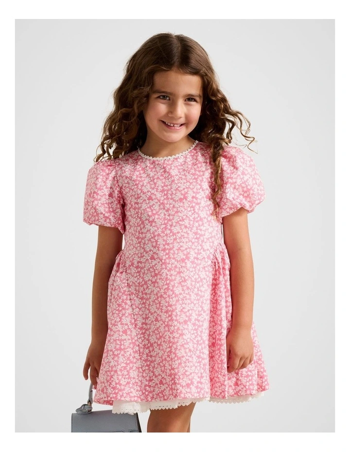 Juliette Puff Sleeves dress in Pink image 1
