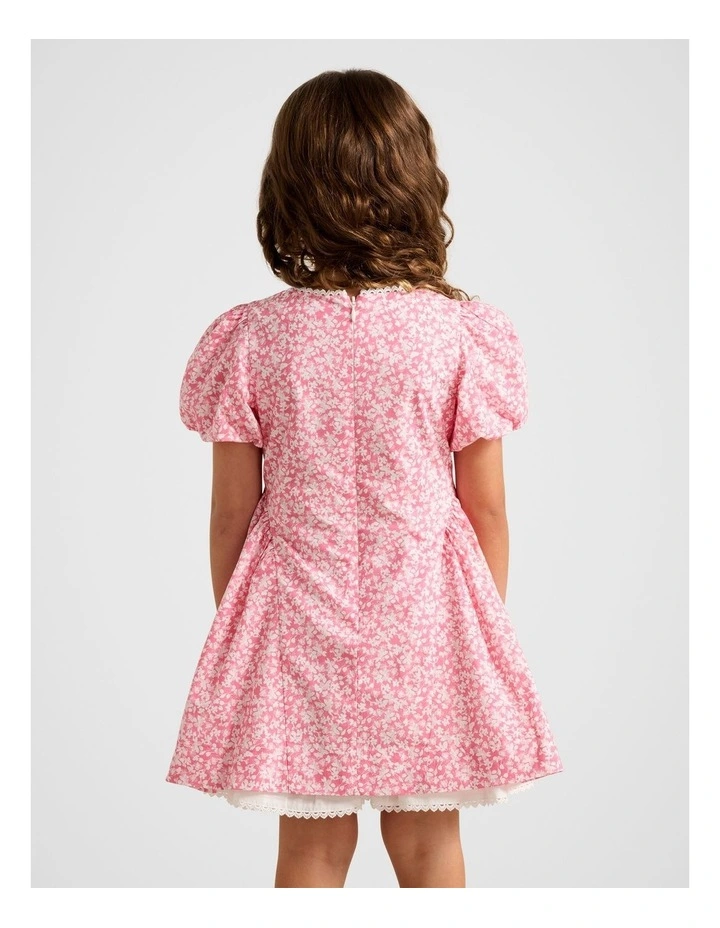 Juliette Puff Sleeves dress in Pink image 2