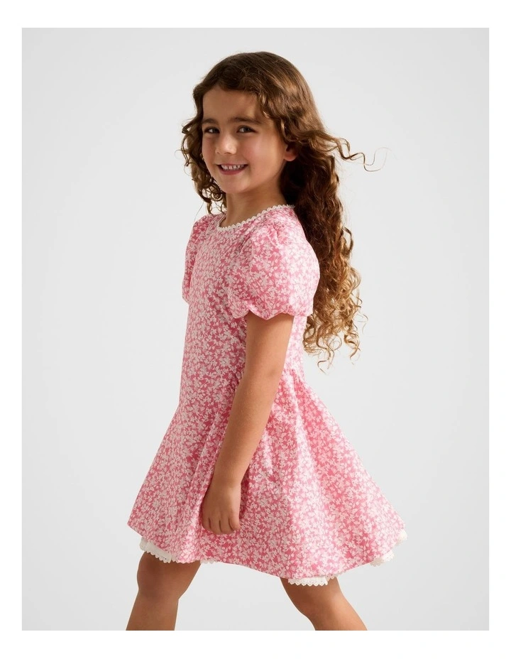 Juliette Puff Sleeves dress in Pink image 3