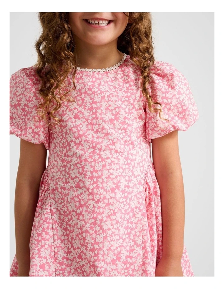 Juliette Puff Sleeves dress in Pink image 4