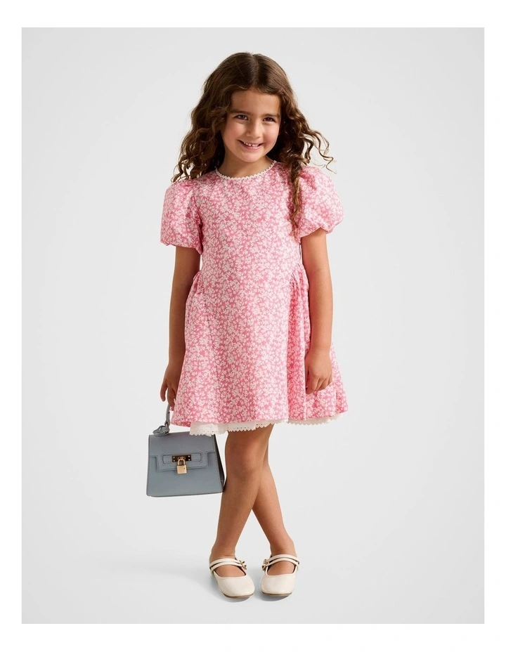 Juliette Puff Sleeves dress in Pink image 5