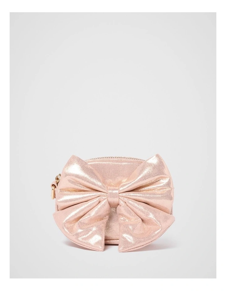 Zoella Metallic Bow Bag in Gold image 1