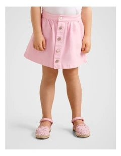 Darcie Girls Button-Down Skirt in Pink