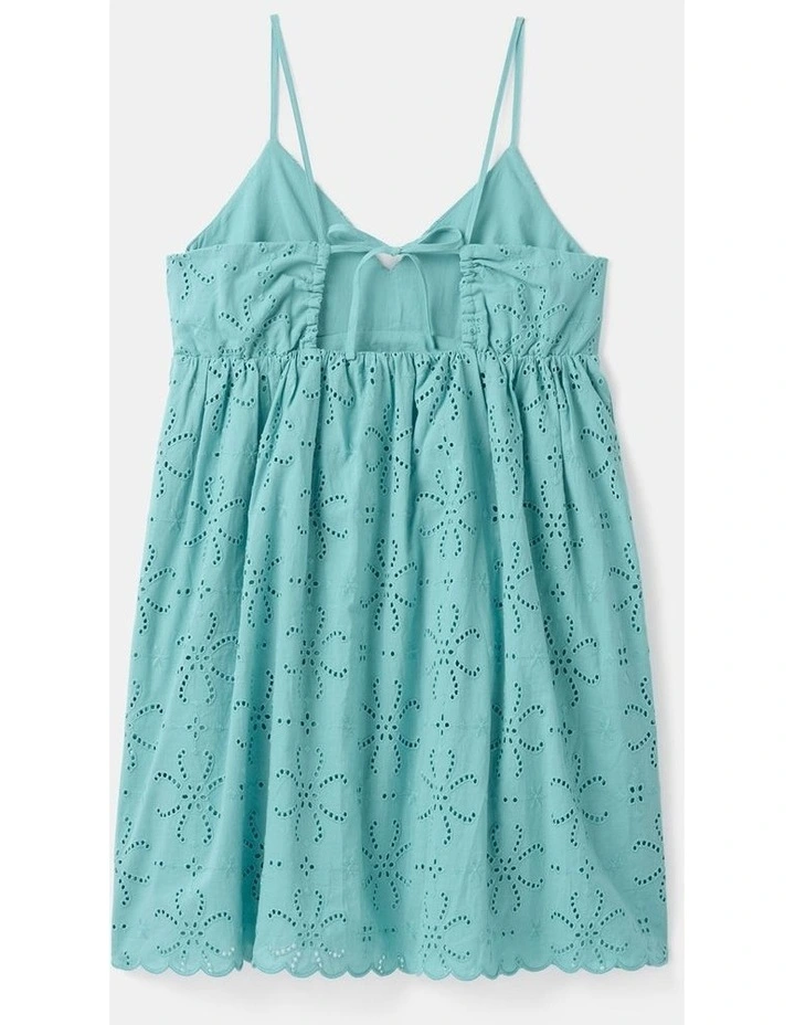 Lilly Broderie Teen Dress in Green image 2