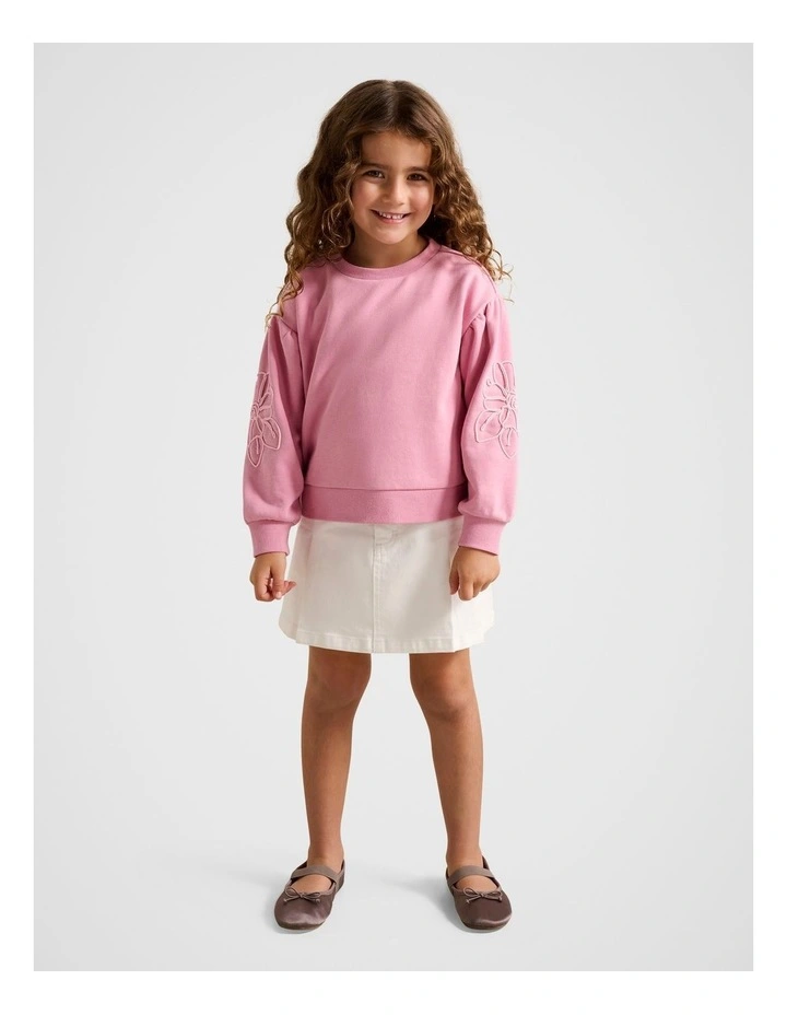 Klara Balloon Sleeve Sweatshirt in Pink image 5
