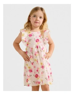 Hana Girls V-Back Printed Dress in Multi