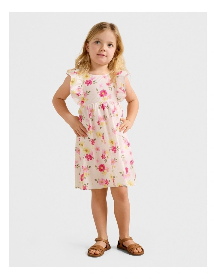 Hana Girls V-Back Printed Dress in Multi image 5