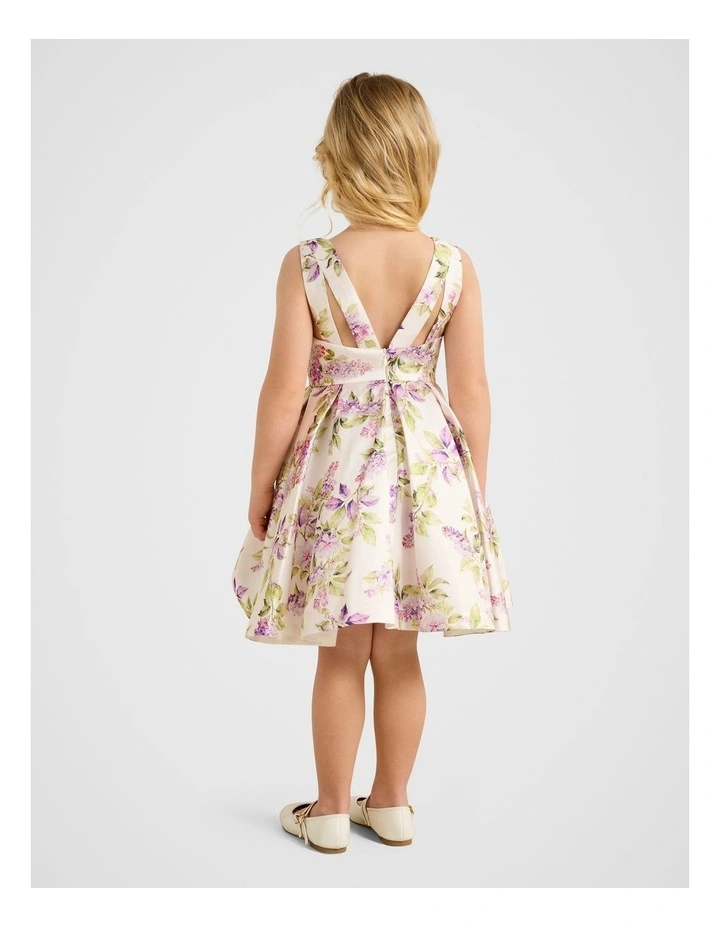 Isabel Girls Mini Printed Dress in Multi image 2