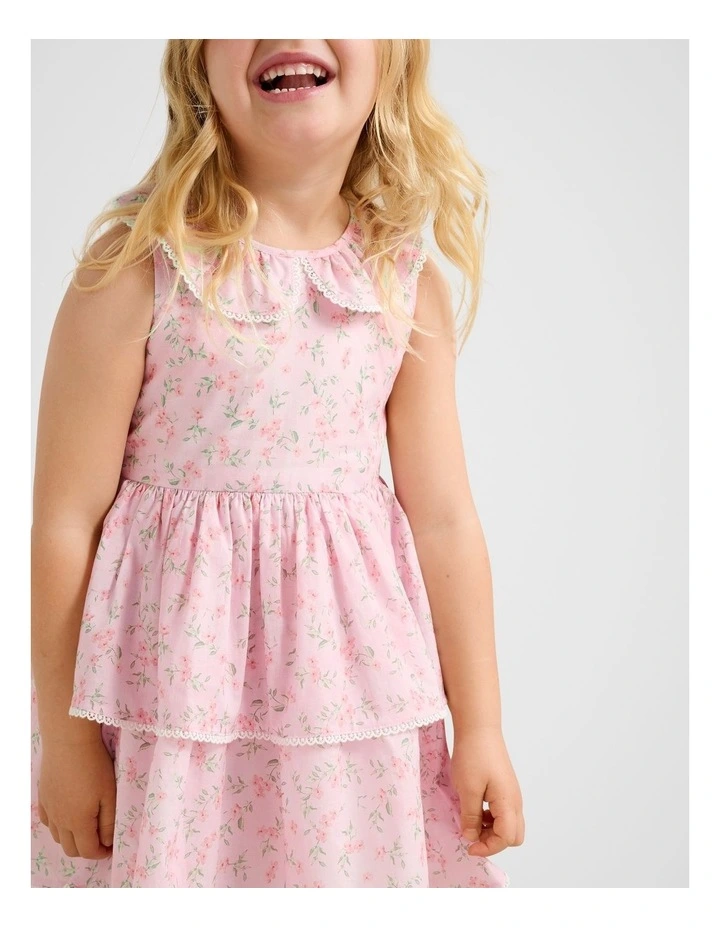 Mirabella Girls Collared Printed Dress in Pink image 4