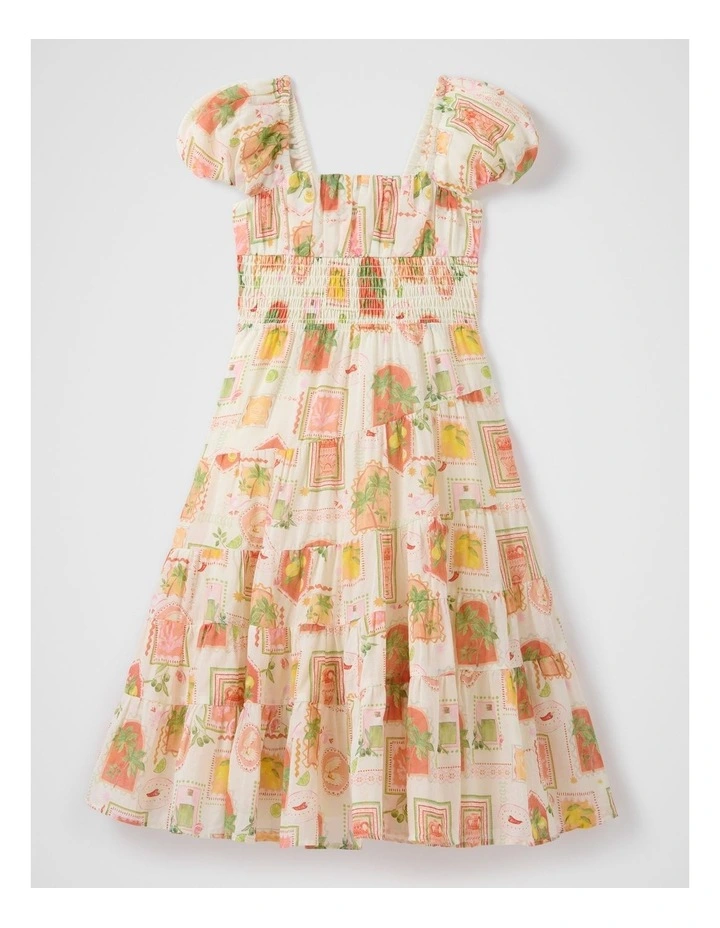 Delilah Girls Puff Sleeve Maxi Dress in Print image 5
