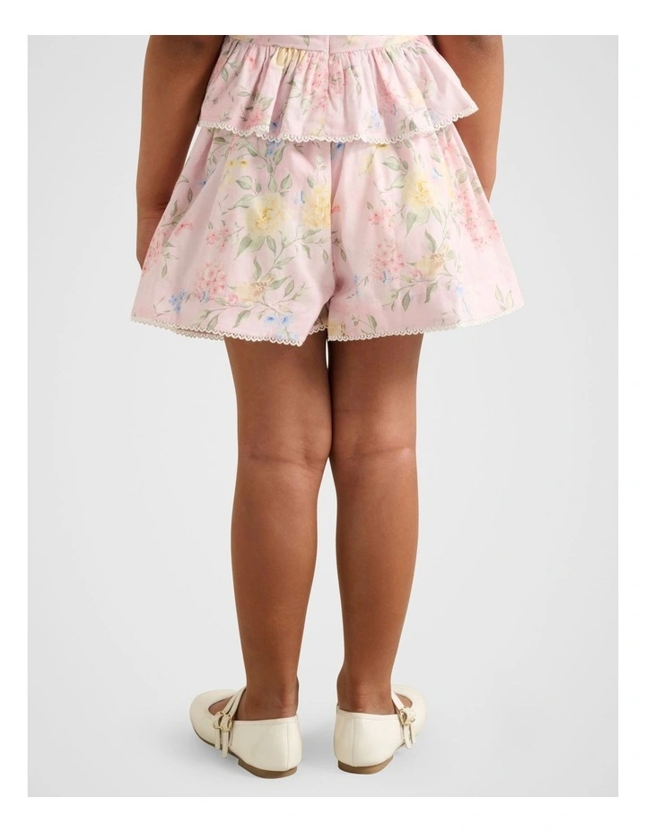 Eleanor Girls Pleated Shorts in Pink image 2