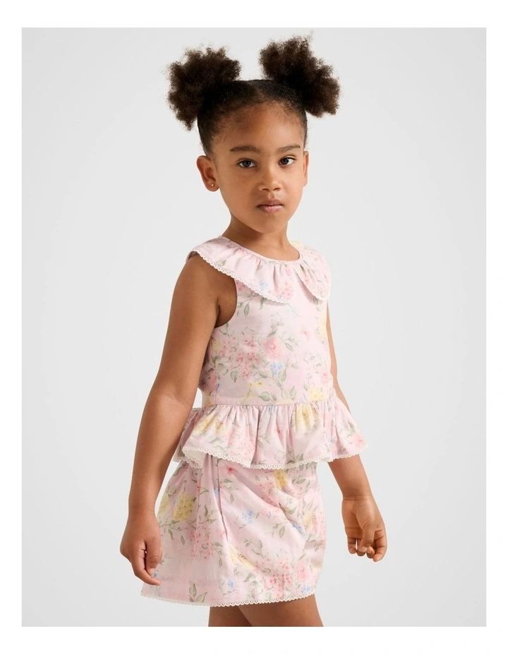 Adele Girls Peplum Collared Top in Pink image 3