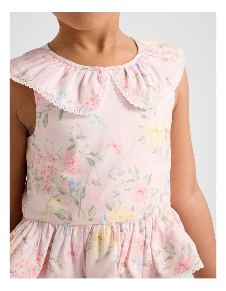Adele Girls Peplum Collared Top in Pink image 4