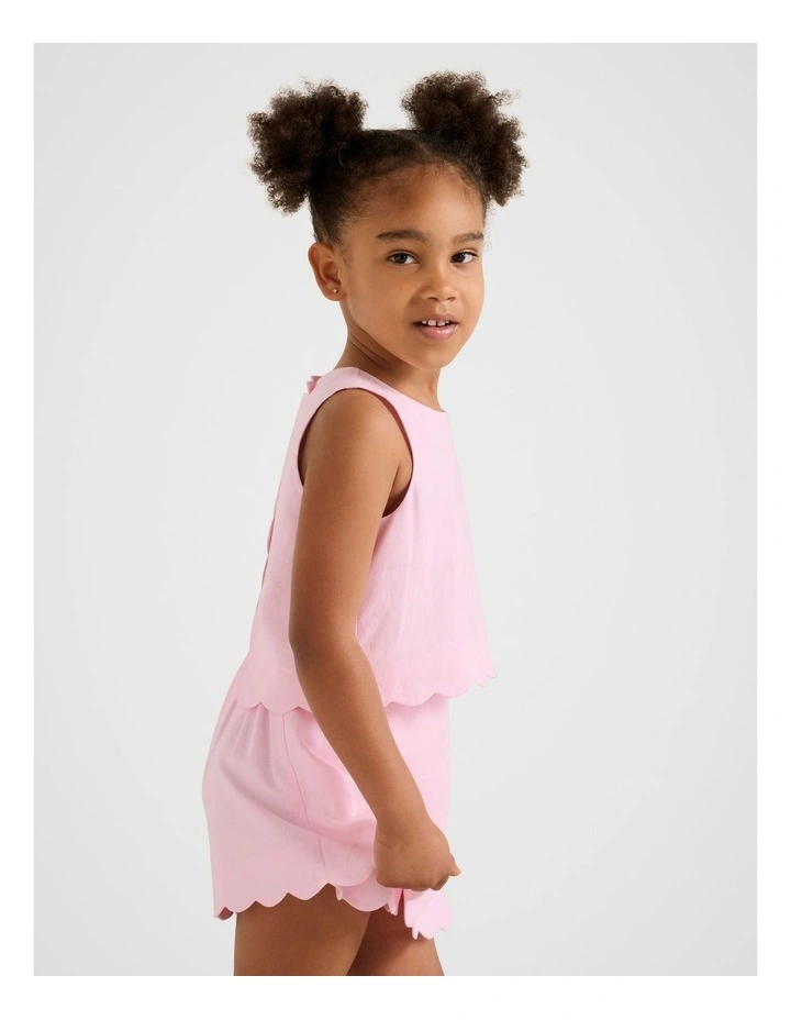 Molly Girls Scalloped Shift Top in Pink image 3