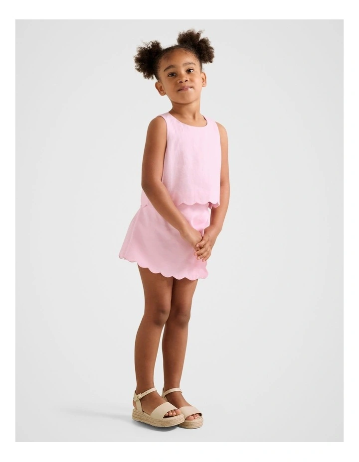 Molly Girls Scalloped Shift Top in Pink image 5