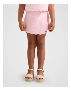 Aria Girls Scalloped Skort in Pink