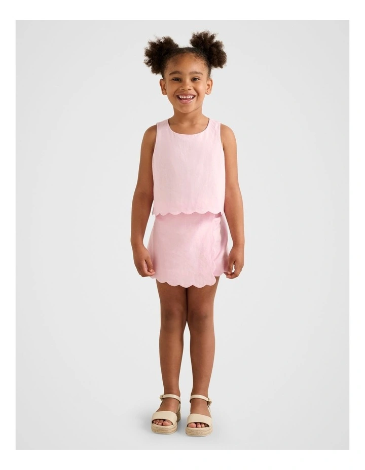 Aria Girls Scalloped Skort in Pink image 5