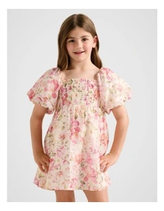 Juliana Girls Puff Sleeve Dress in Floral