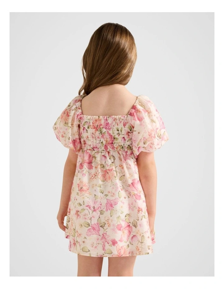 Juliana Girls Puff Sleeve Dress in Floral image 2